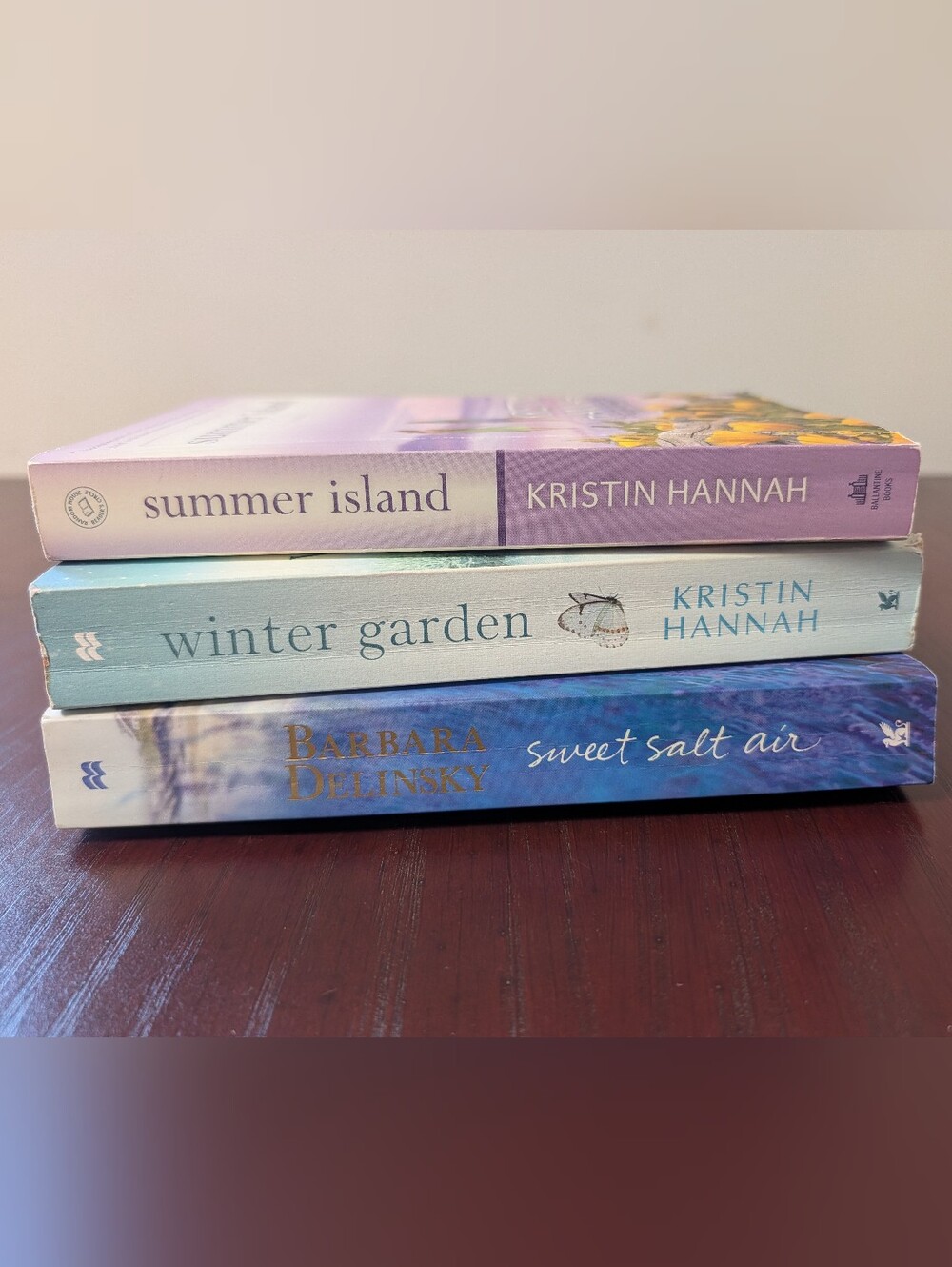 Set of 3 Paperback Beach Reads in Lavender, Cream, and Blue